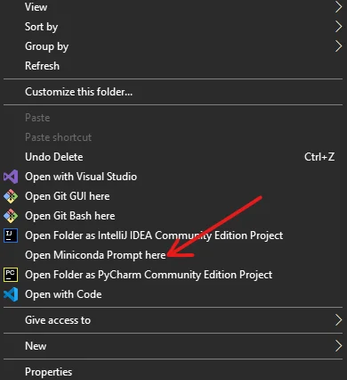 context menu