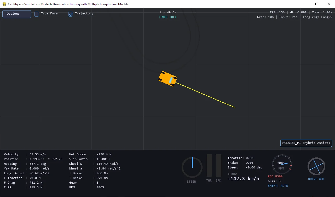 Car Physics - Model 6: Low-Speed Kinematic Turning